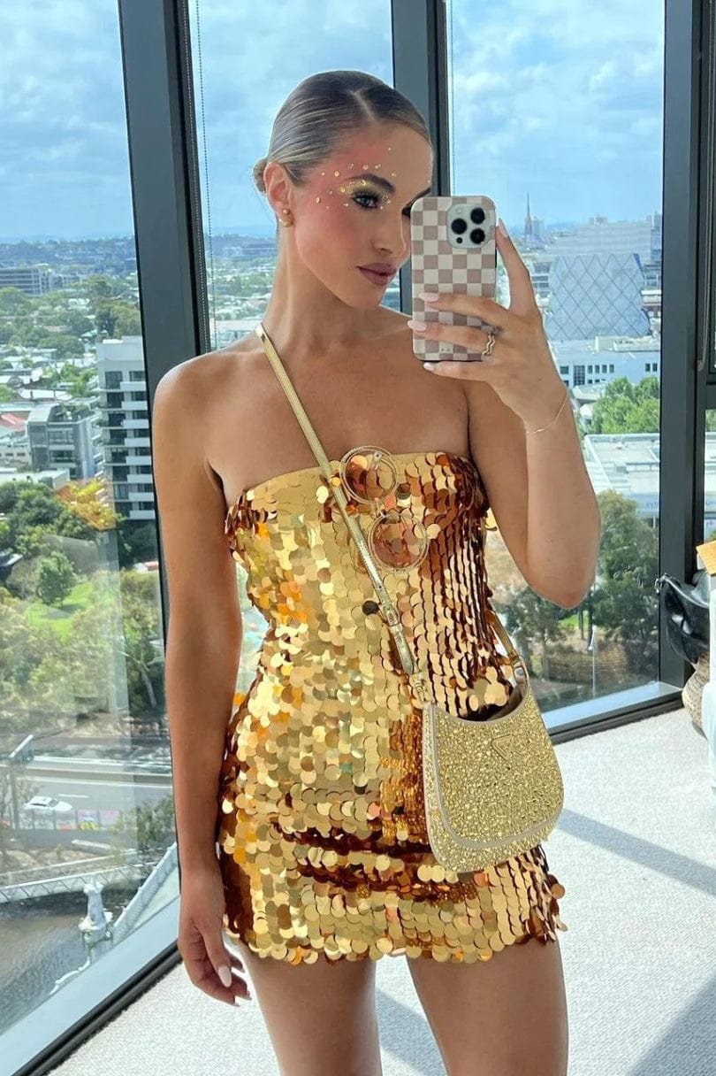 Robe soirée paillettes vue dos diamant