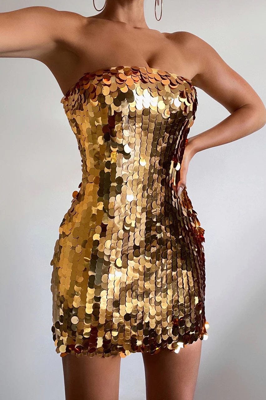 Mini robe paillettes argentée détail pluie