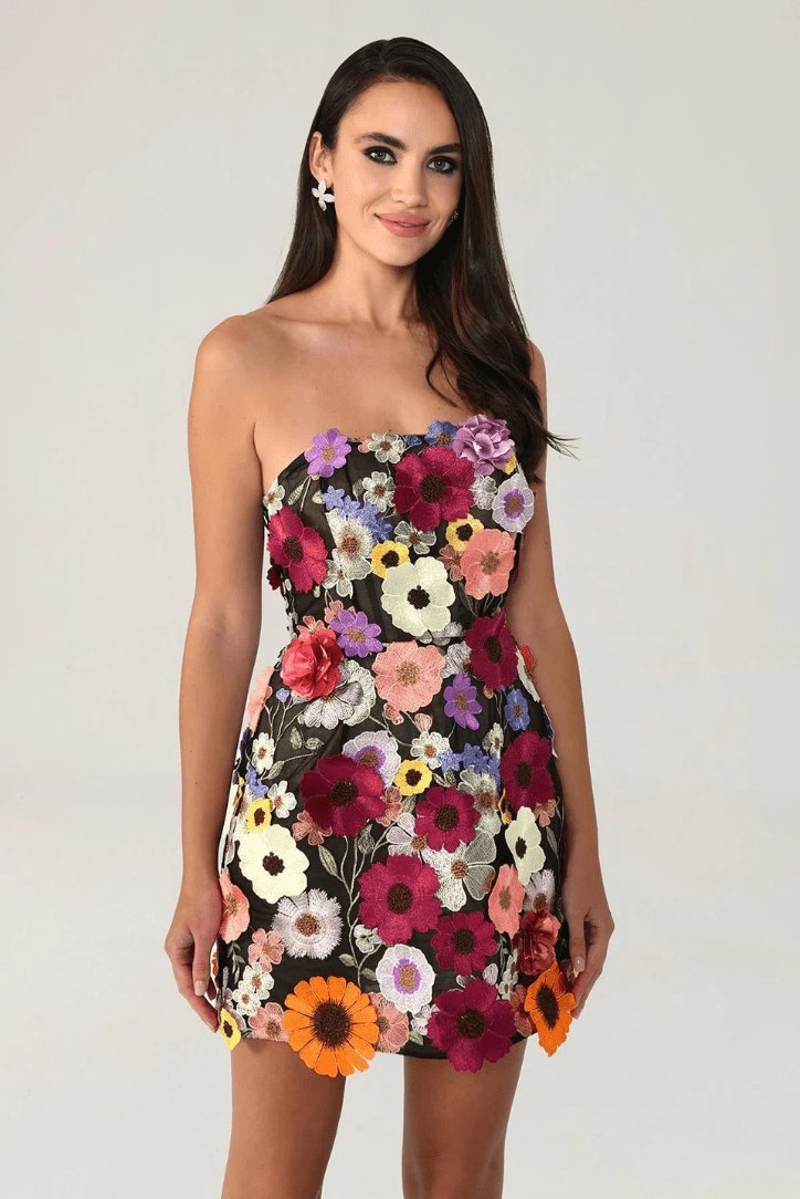 Robe moulante florale éclat