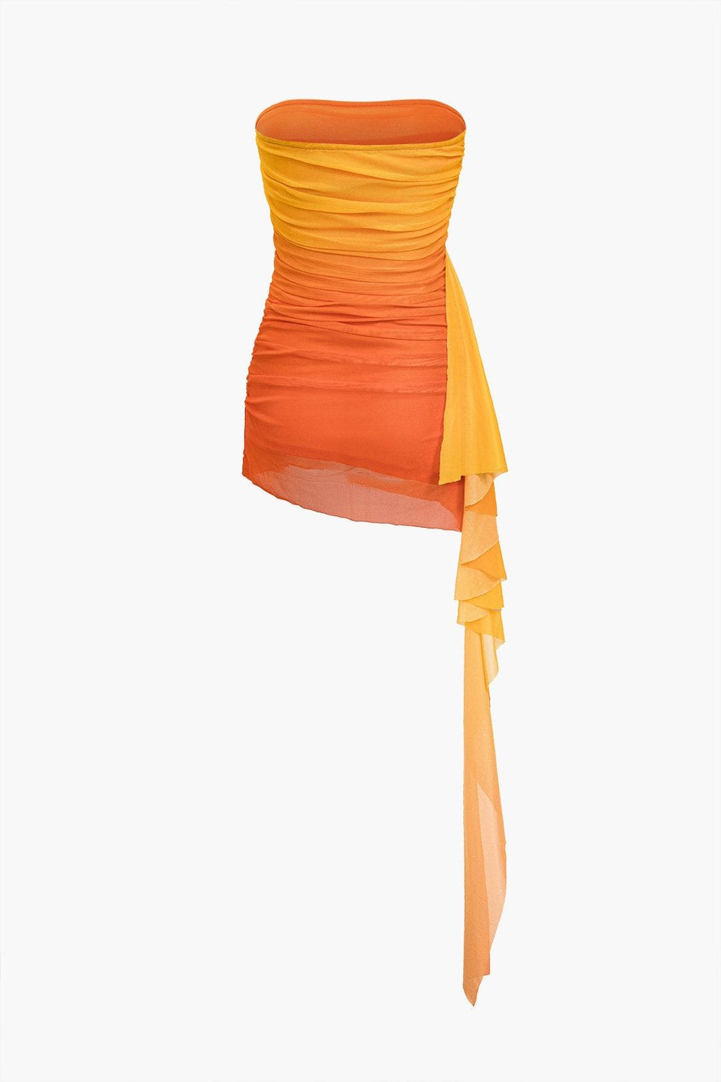 Robe courte dégradée orange glamour