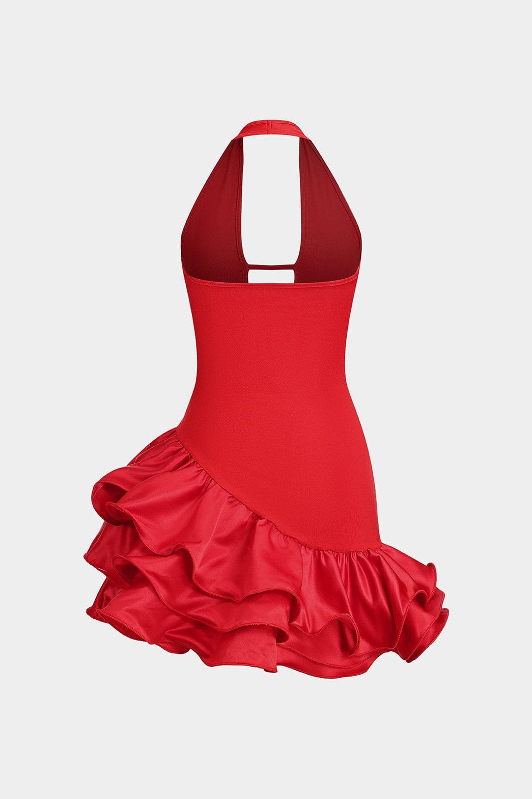Robe mini dos nu rouge vue de dos étoile