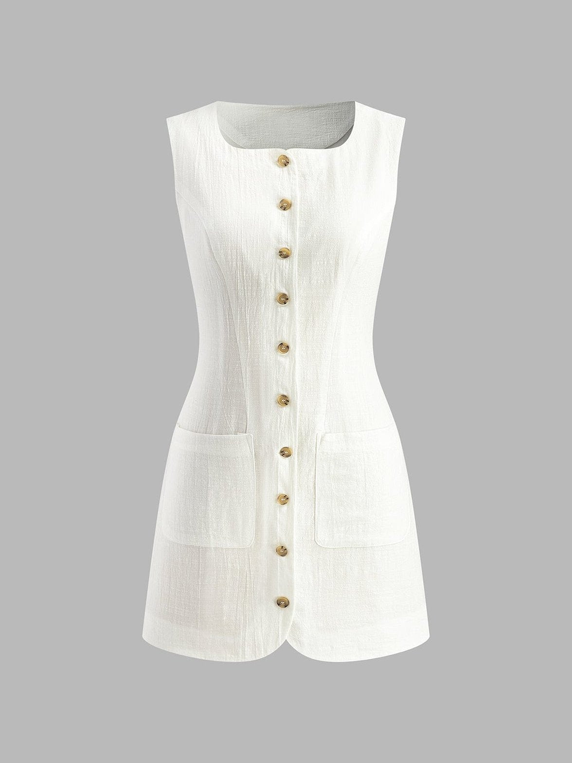 Robe courte col carré blanc nuage