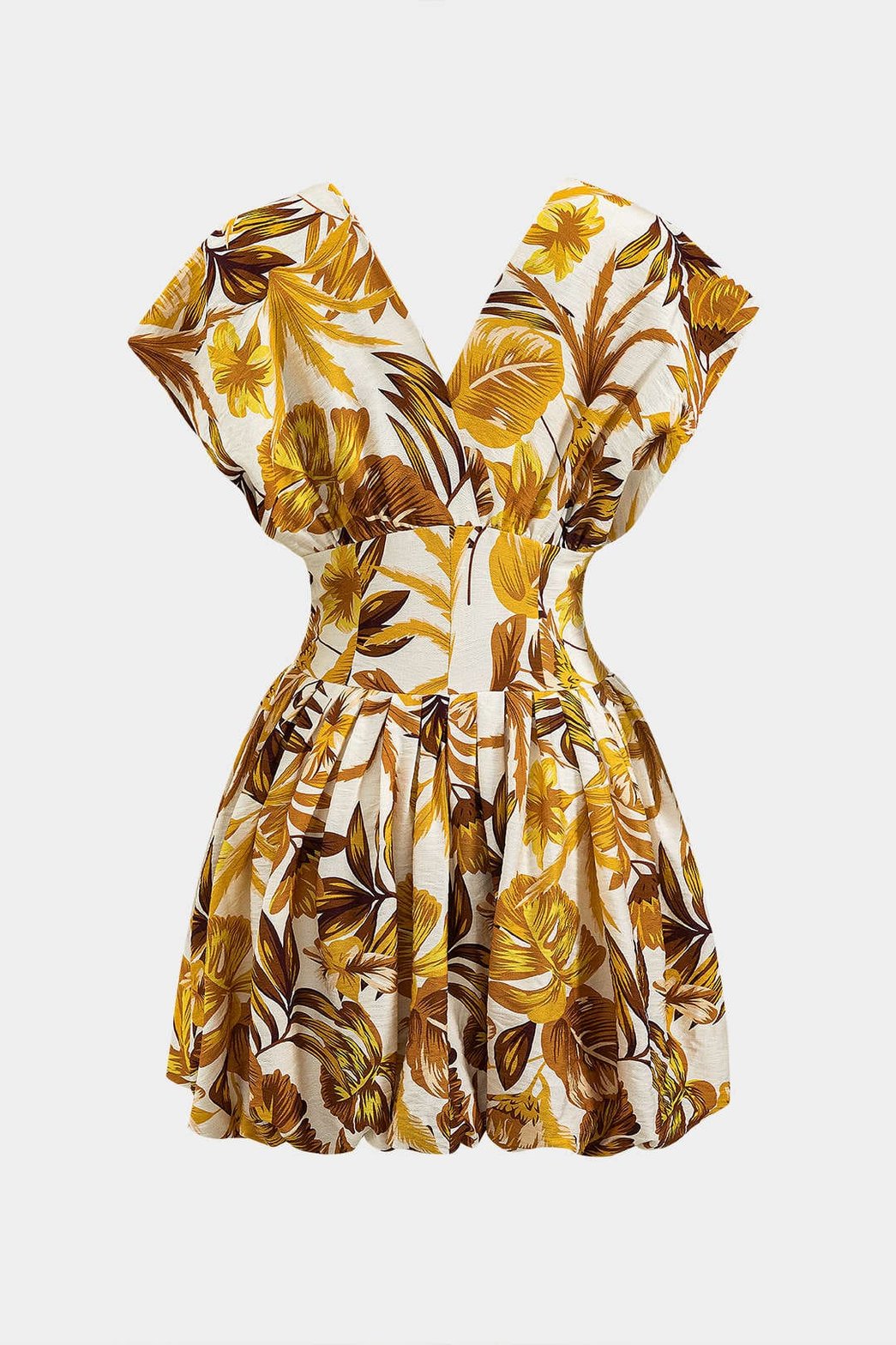 Robe mini fleurie col V vue de dos harmonie