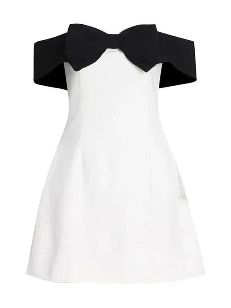 Robe cocktail bicolore raffinement