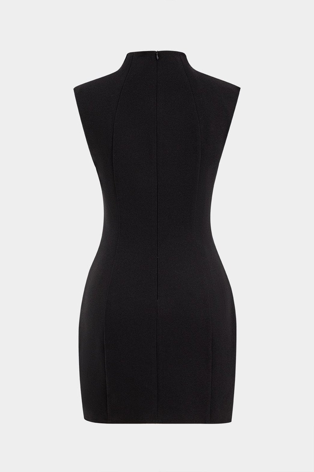 Robe métallique drapée vue de dos lune