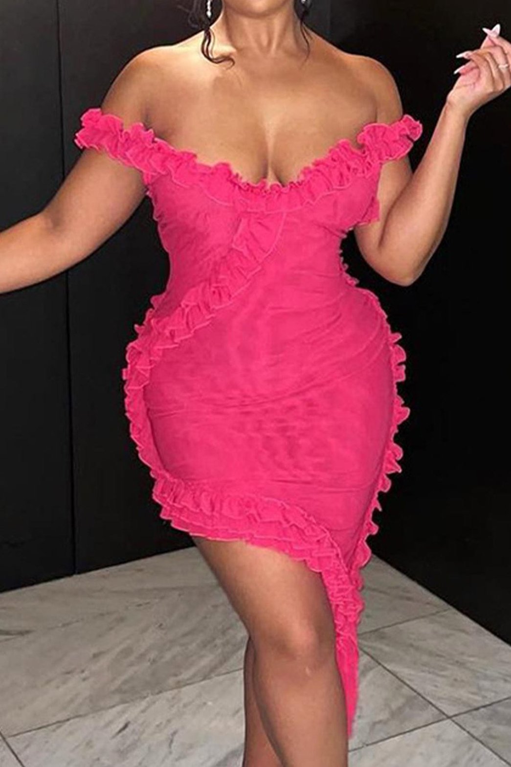 Robe moulante transparente vue de face magique