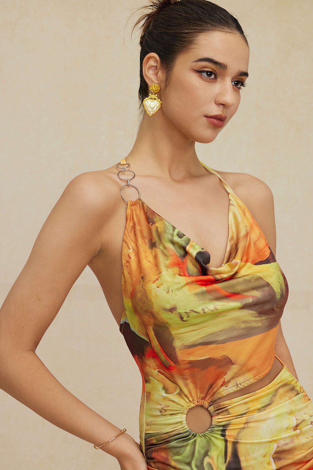 Vue dos complet robe moulante aurore