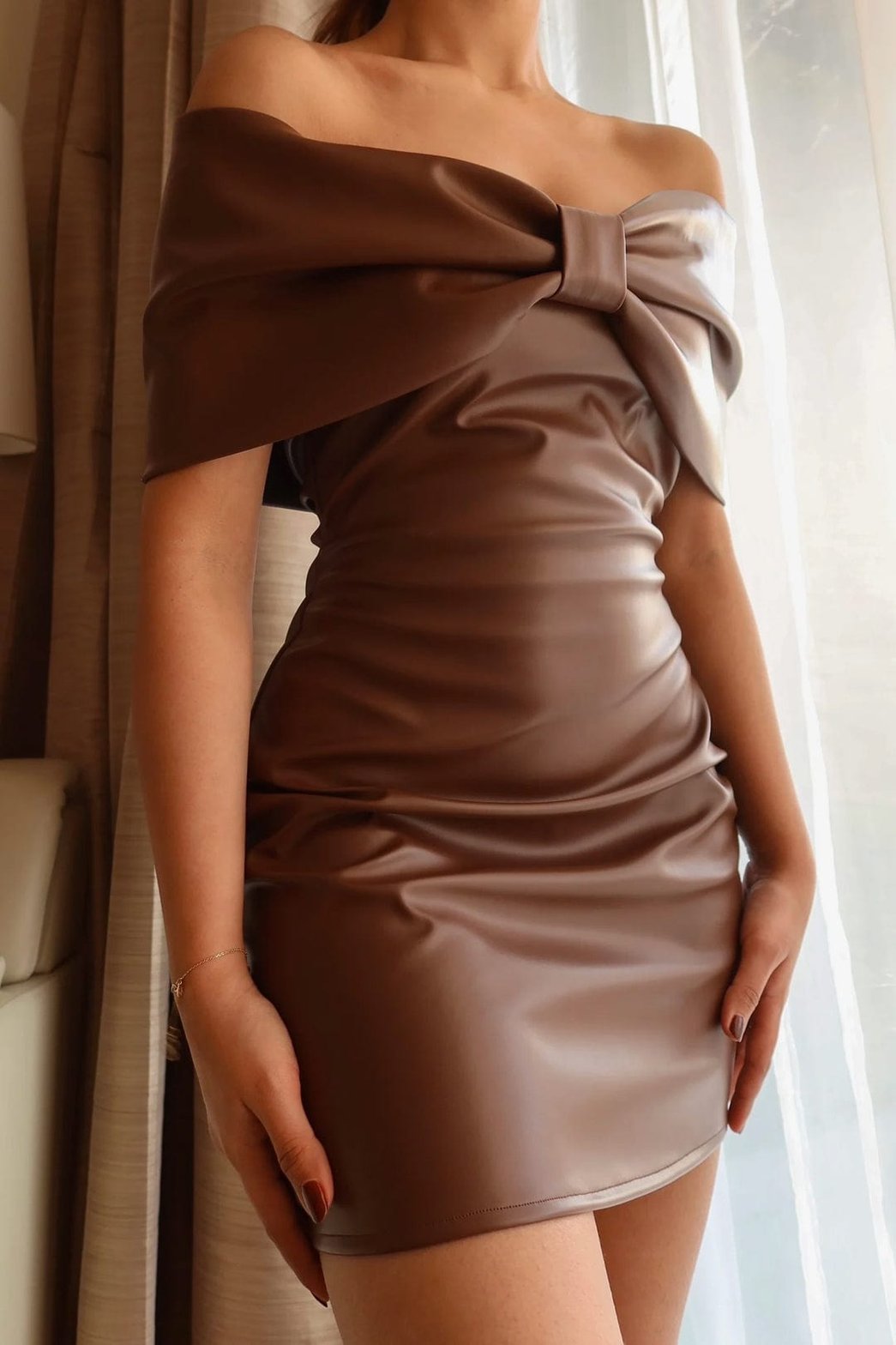 Détail de la matière simili cuir pluie