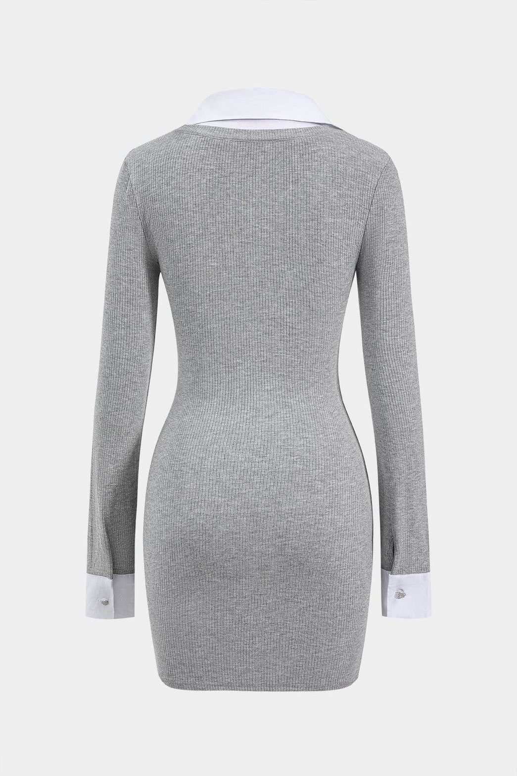 Robe mini patchwork grise vue de dos nuage