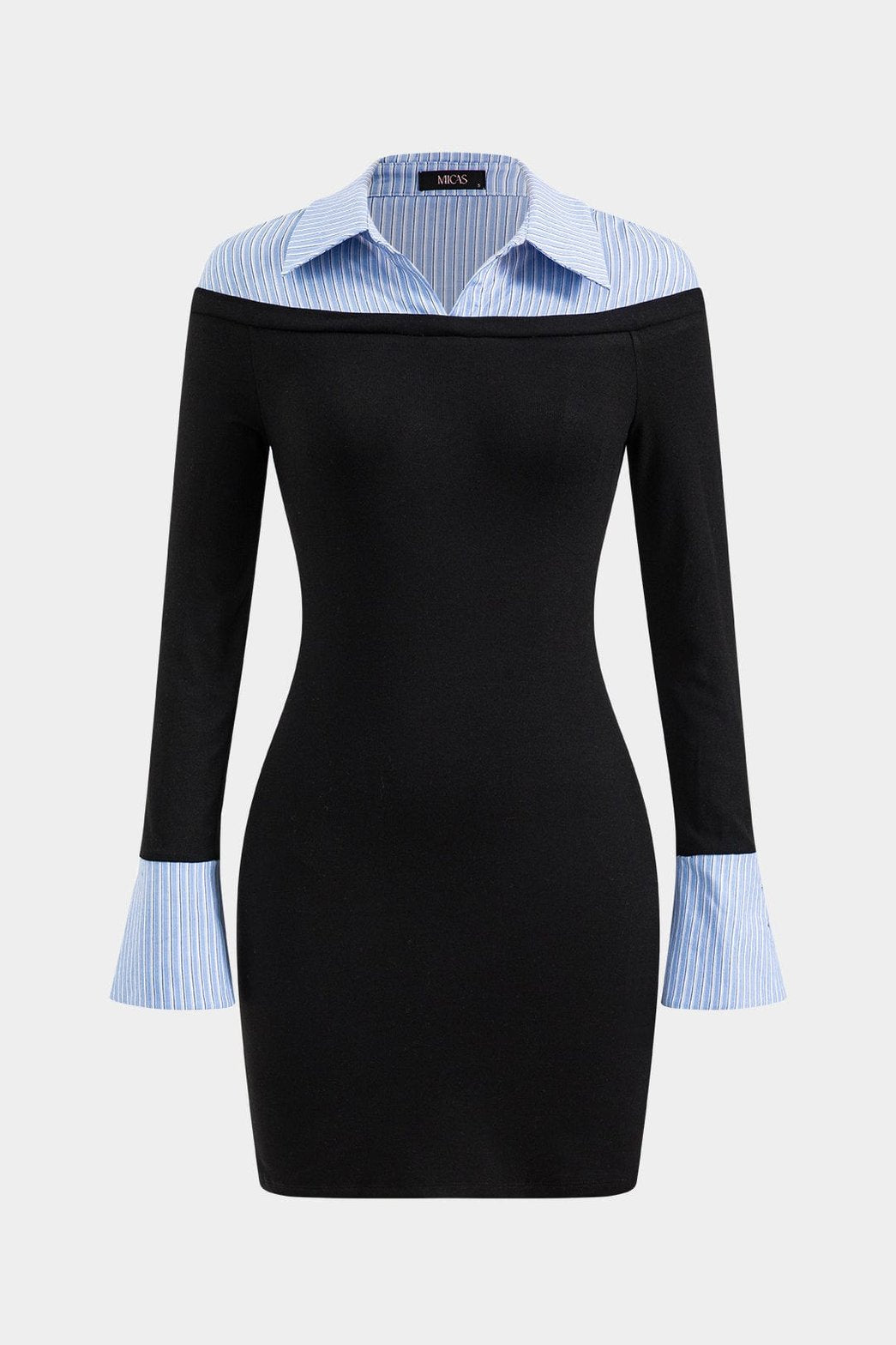 Robe rayée patchwork vue de face soleil