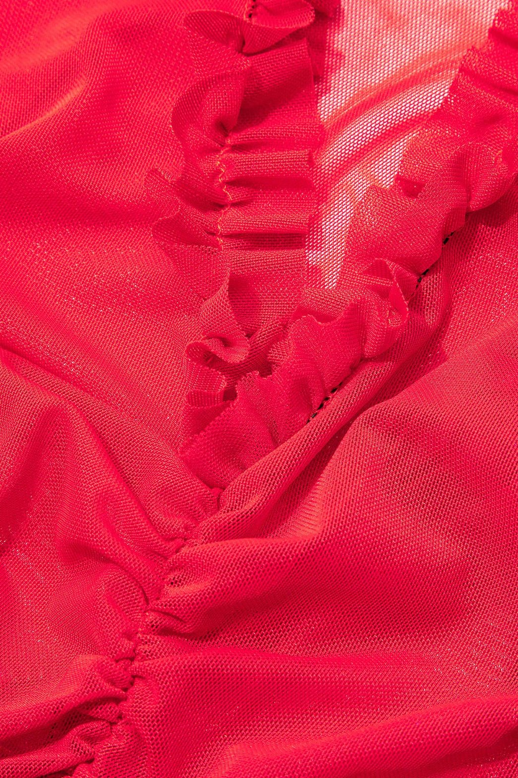 Robe cocktail volants décoratifs - Fluide