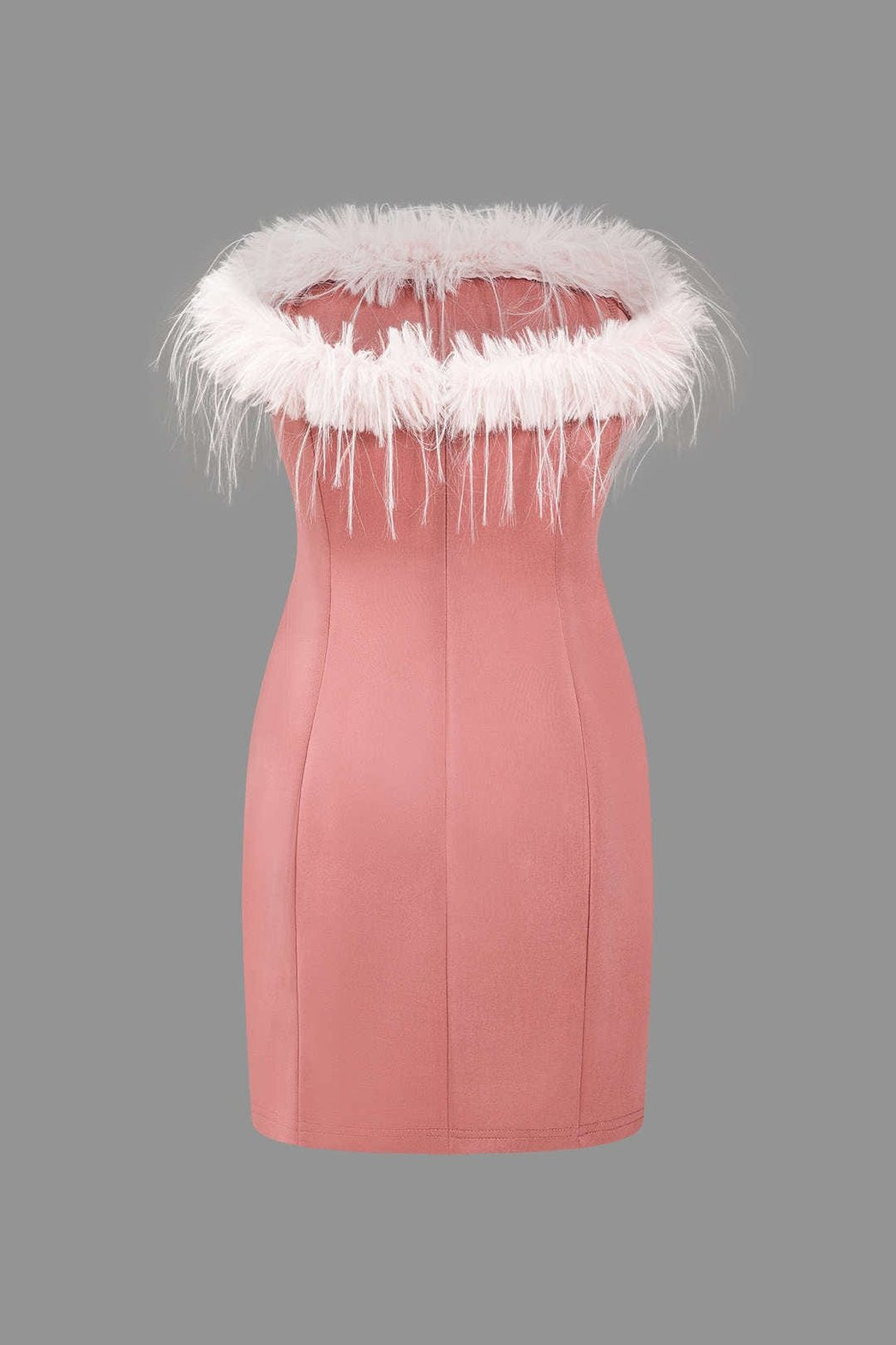 Mini robe plumes rose perle