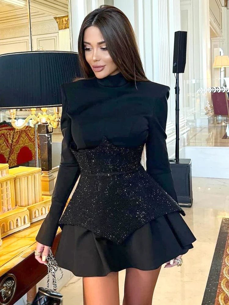 Robe brillante vue ensemble diamant