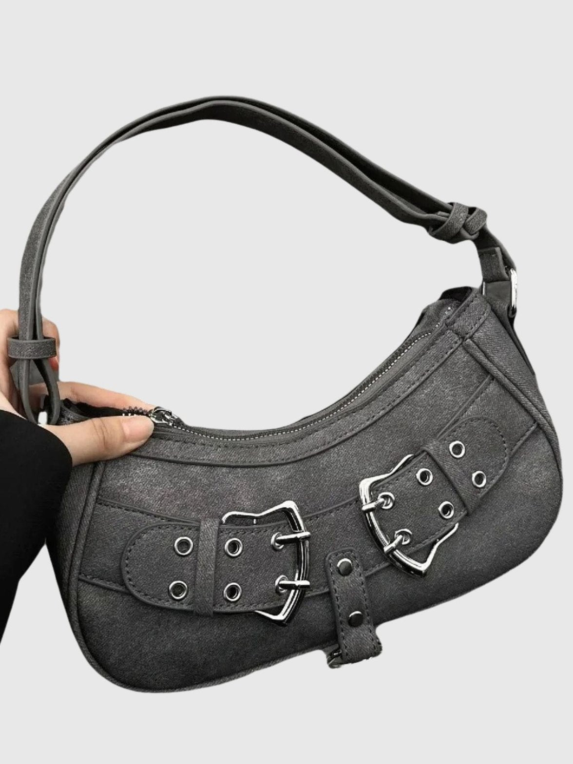 Mini sac bandoulière cuir végétal noir étoile