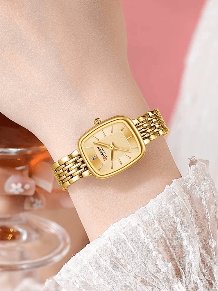 Montre design rectangulaire or crystal