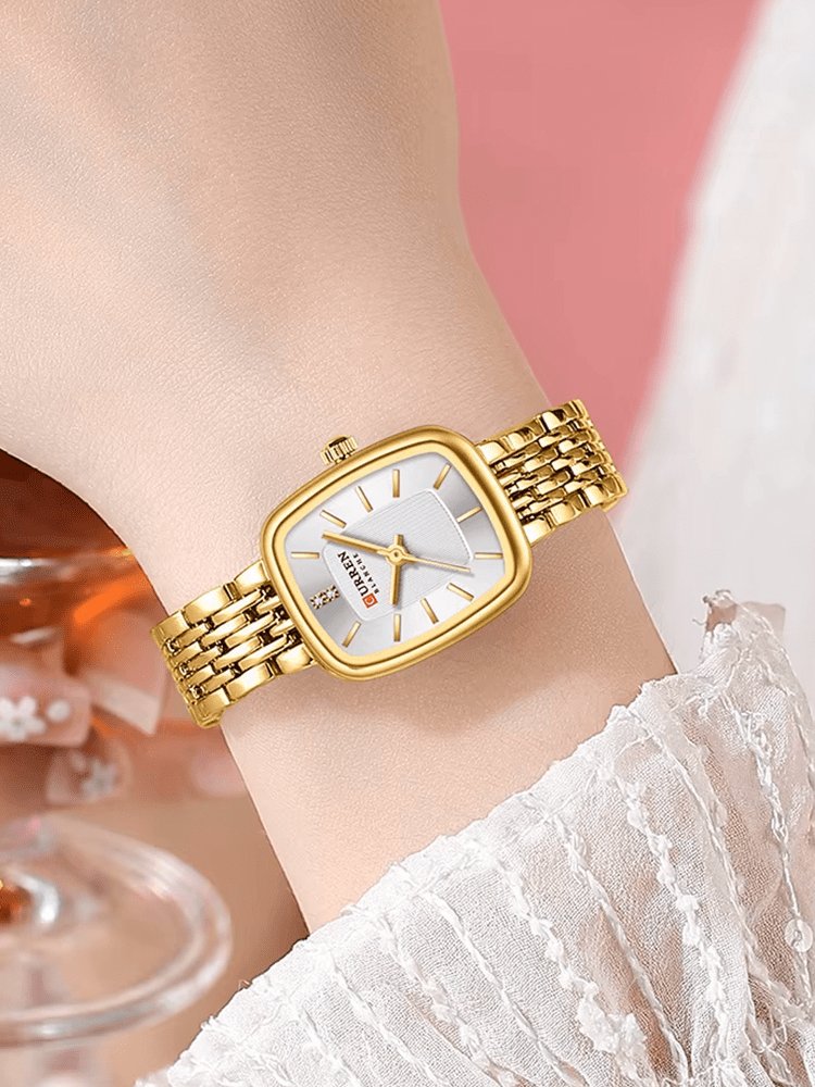 Montre femme Clarissa dorée boîtier rectangulaire élégant papillon