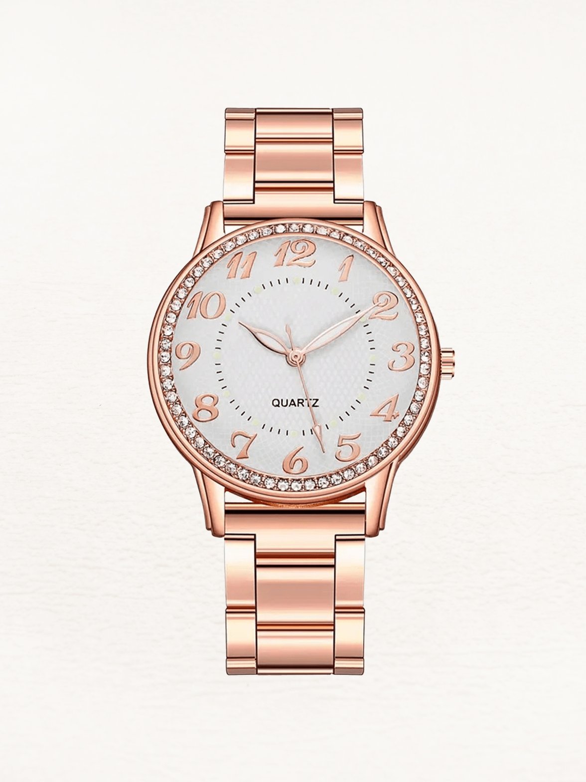 Montre Eva or rose avec zirconias étincelants papillon