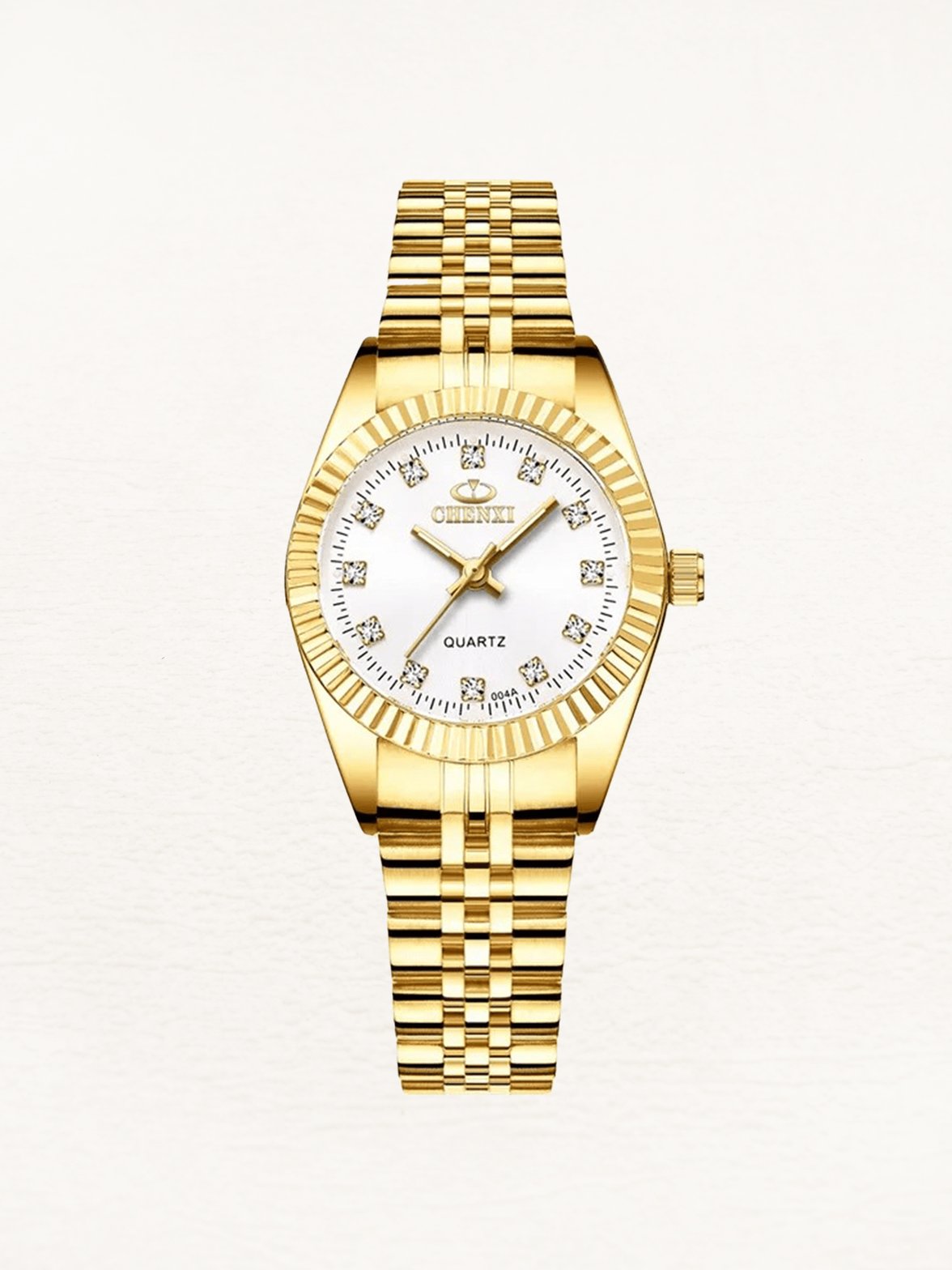 Montre dorée bracelet détaillé - Cristal