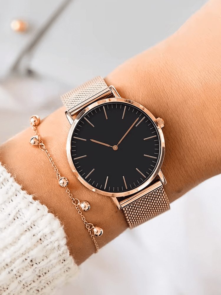 Montre design or rose bracelet maille - Zenith