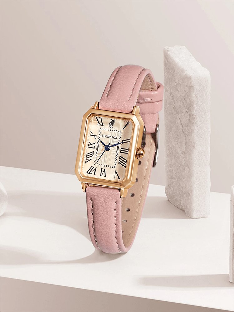 Montre Florenza bracelet cuir rose vue portée harmonie
