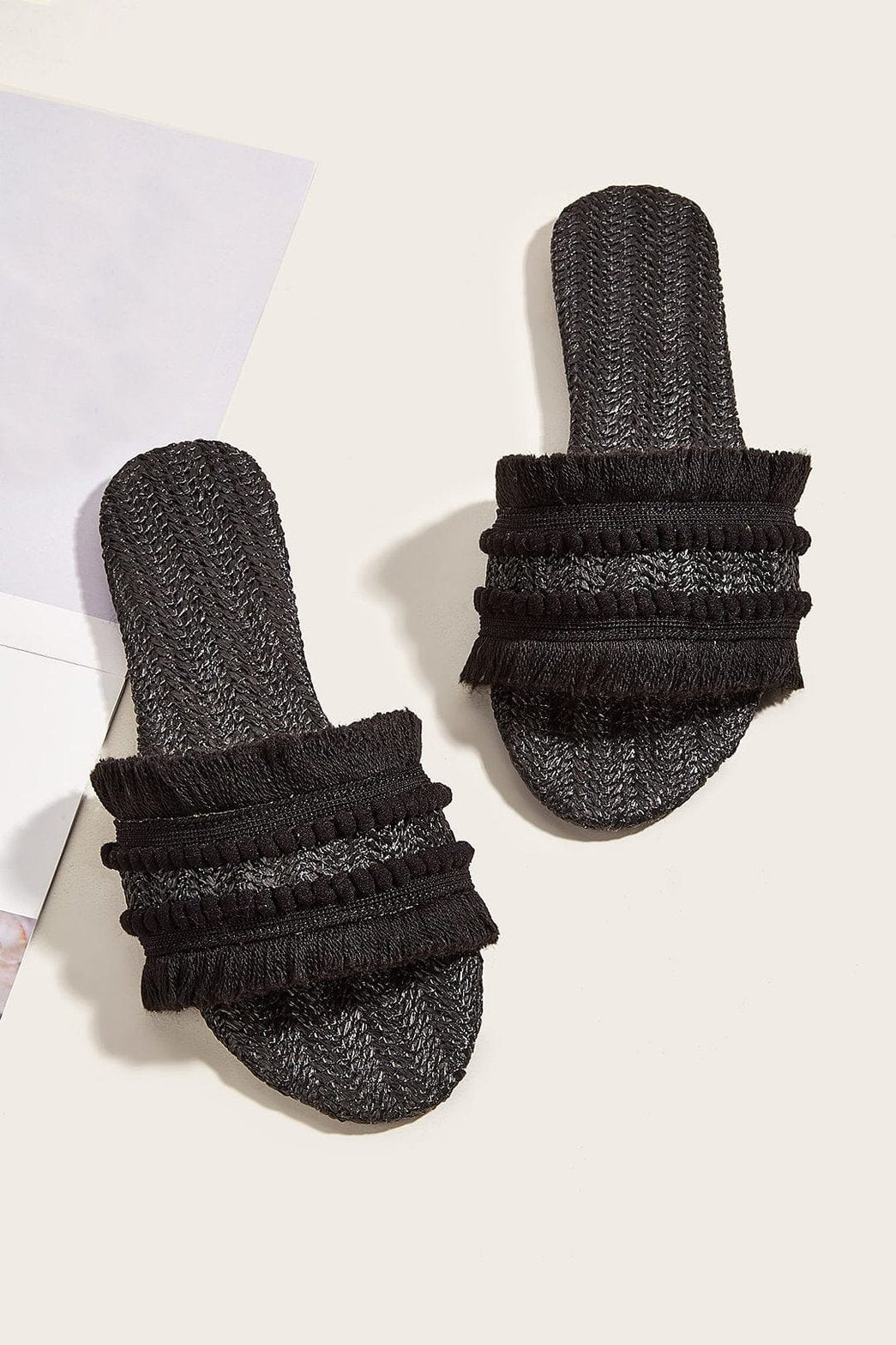 Mules Bohèmes à Franges Tressées