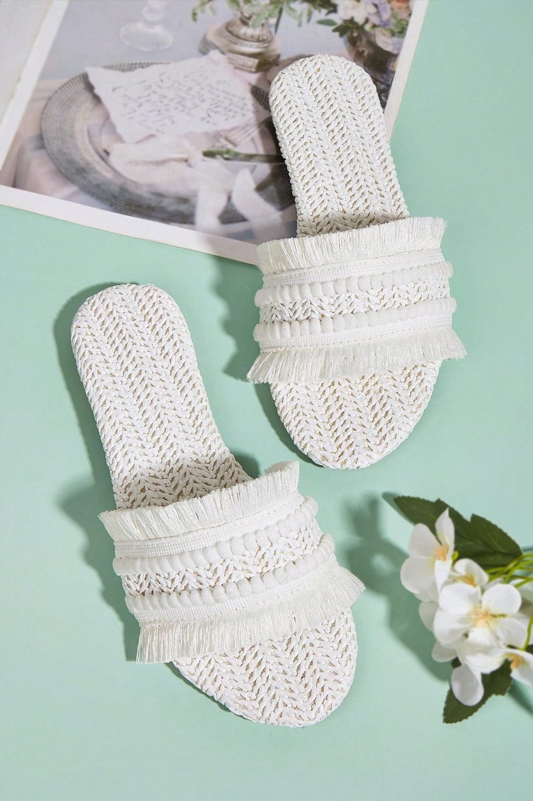 Mules Bohèmes à Franges Tressées