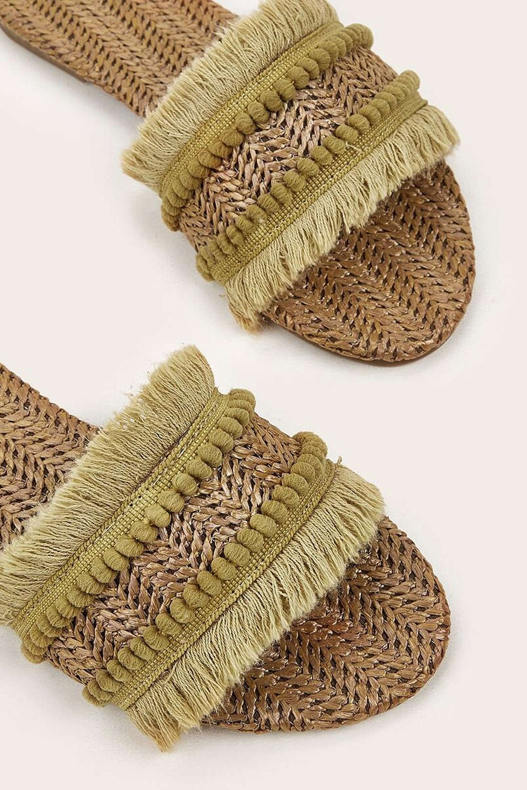 Mules Bohèmes à Franges Tressées