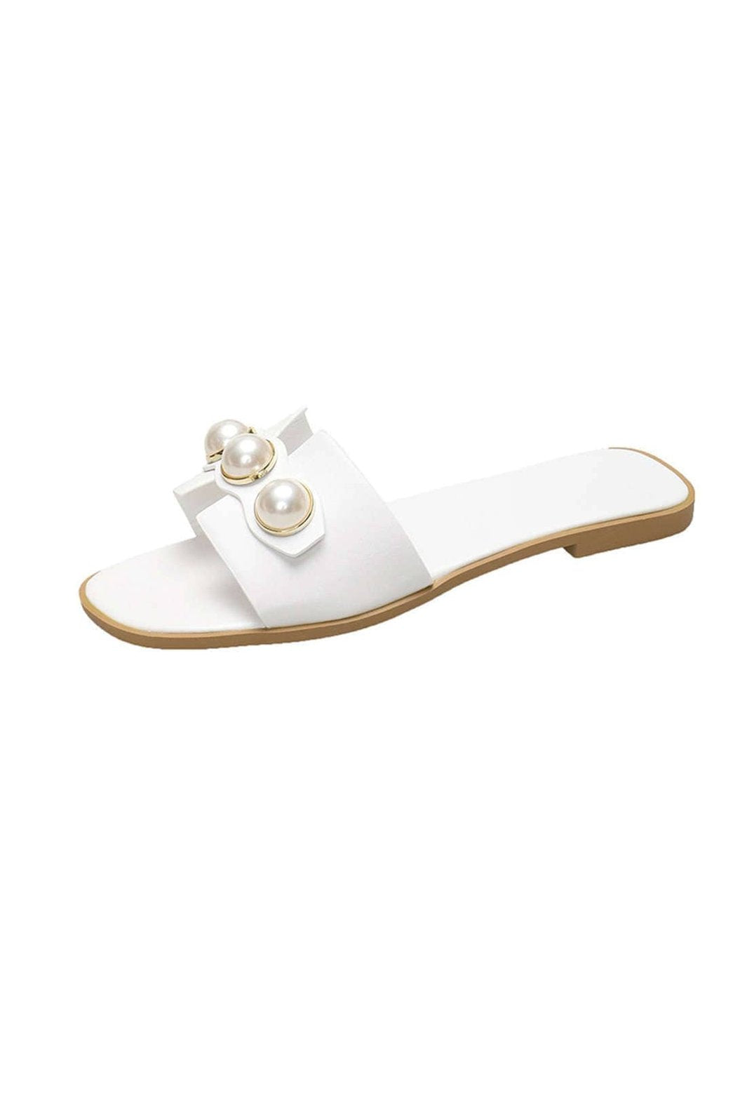 Détail des perles sur mules plates étoile