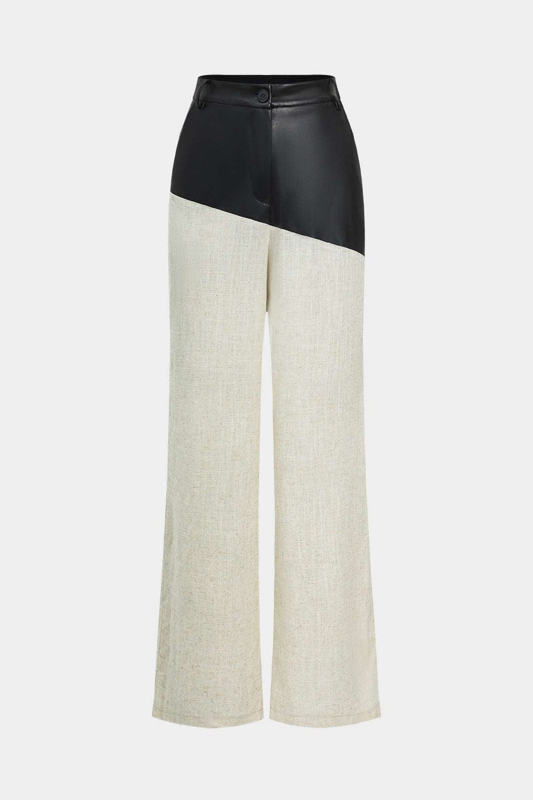 Pantalon bicolore noir et beige élégant soleil