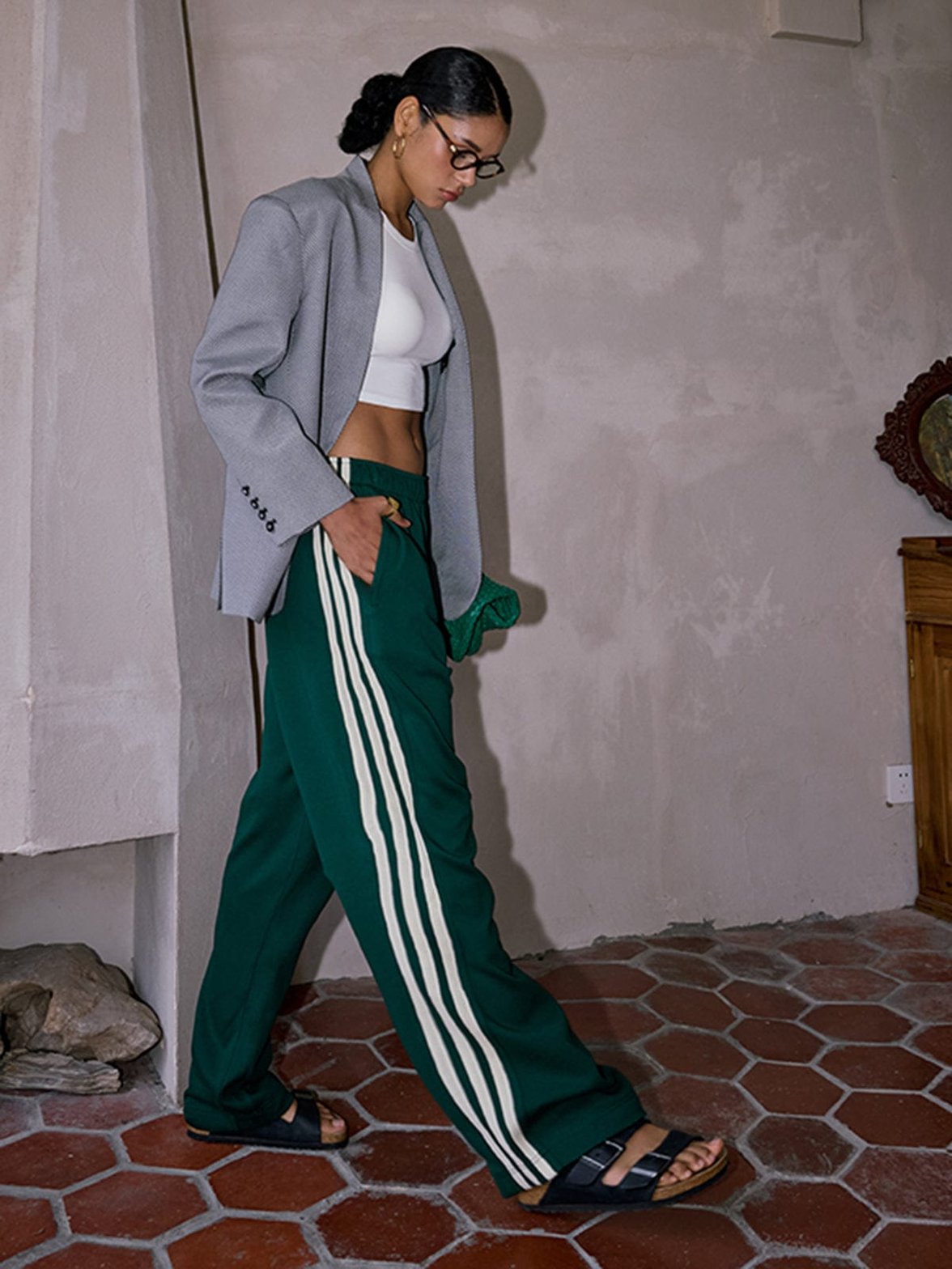 Pantalon décontracté vue portée feuille