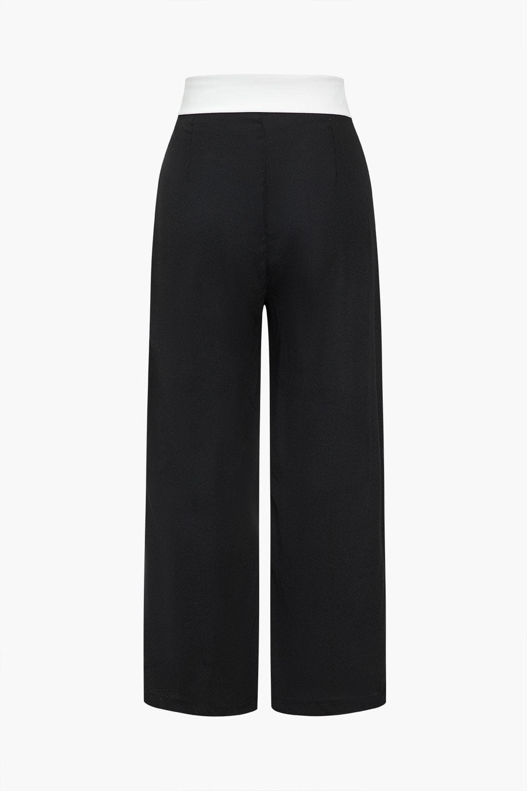 Pantalon large noir détail col blanc douceur
