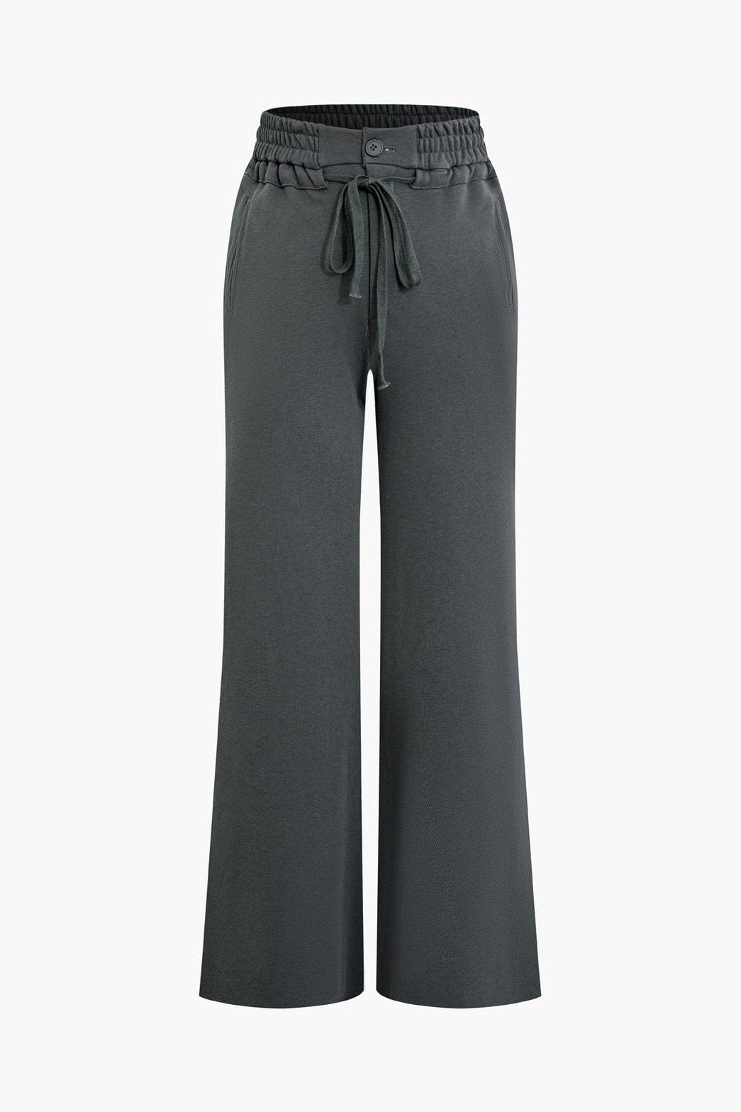 Pantalon large gris à cordon élégant soleil