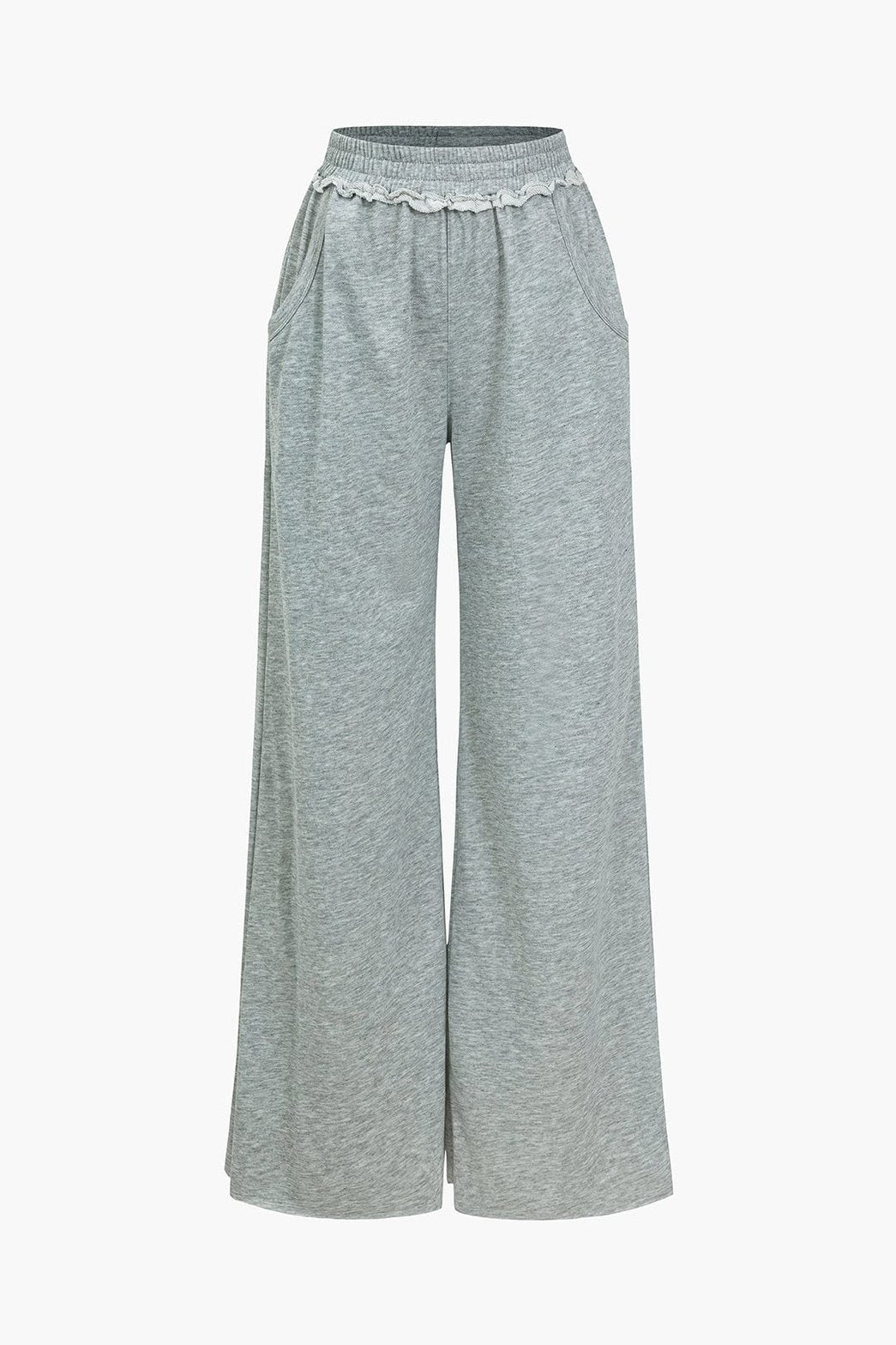 Pantalon large gris confortable soleil