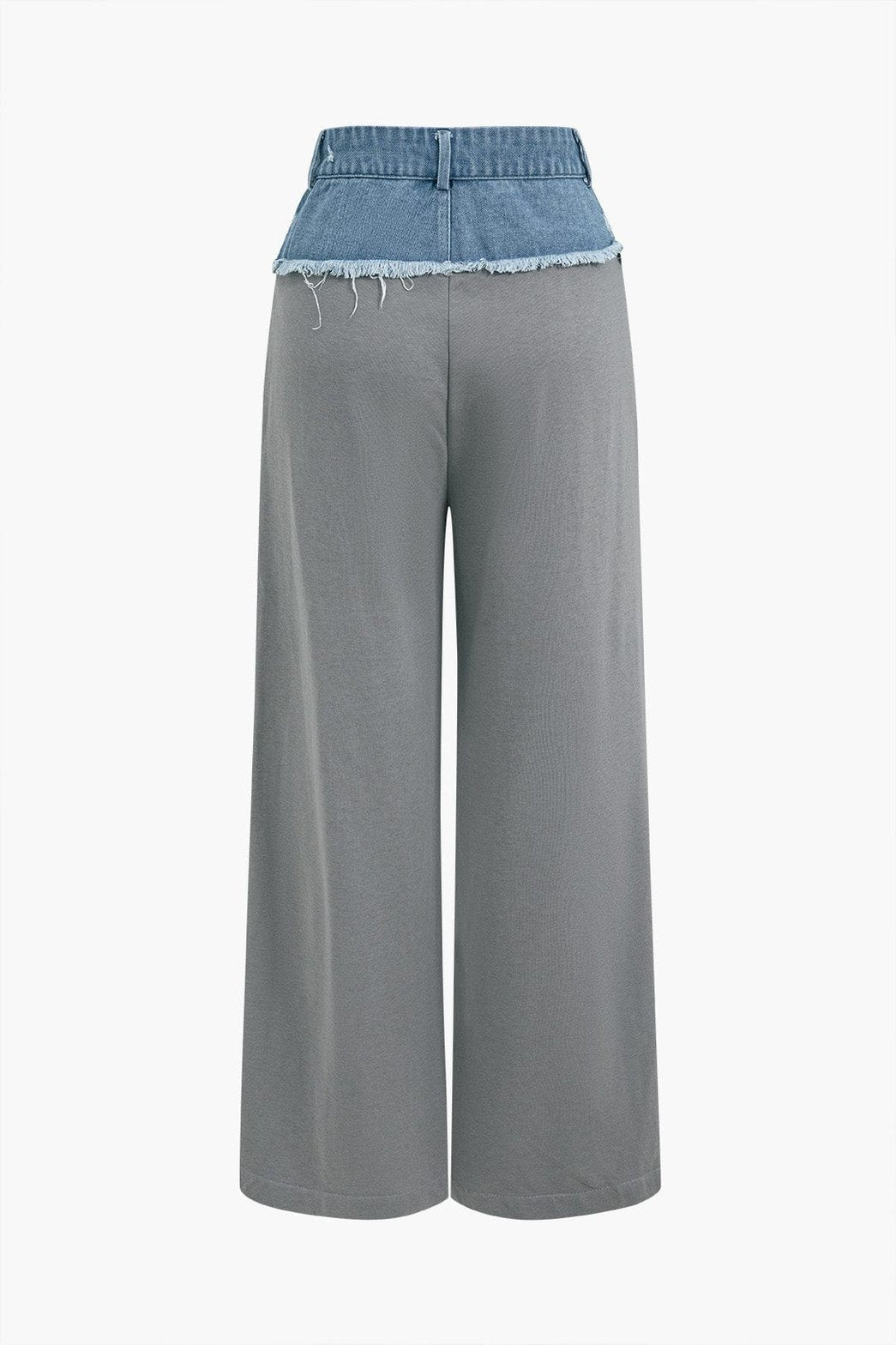 Pantalon large bimatière denim étoile