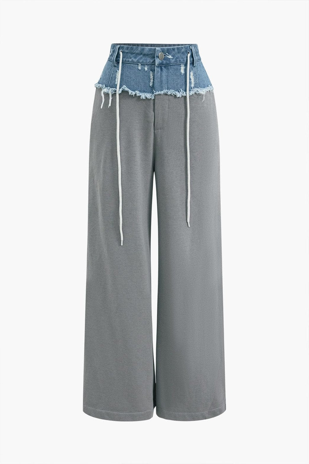 Pantalon large denim gris clair soleil