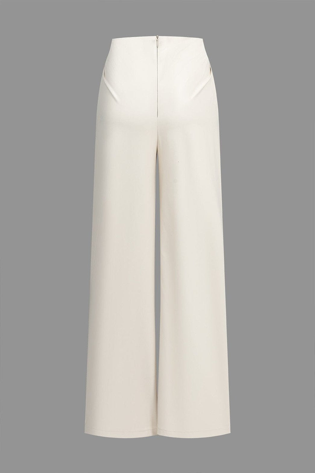 Pantalon ample blanc à plis décoratifs étoile