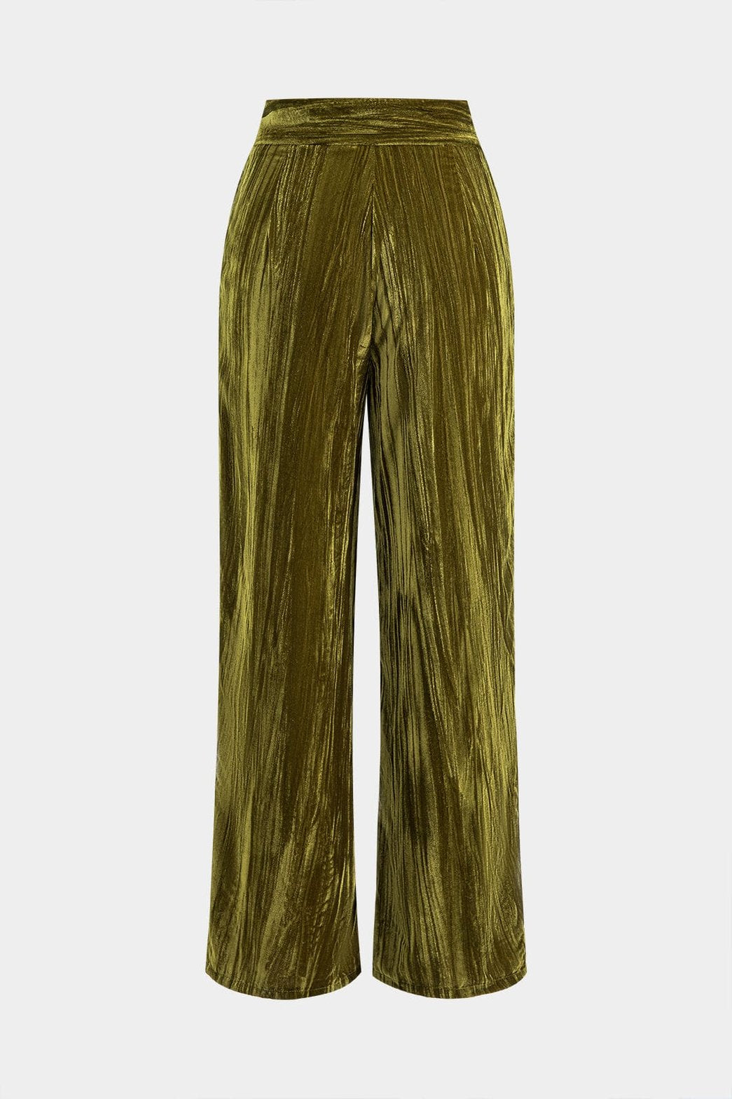 Pantalon large en velours vert étoile
