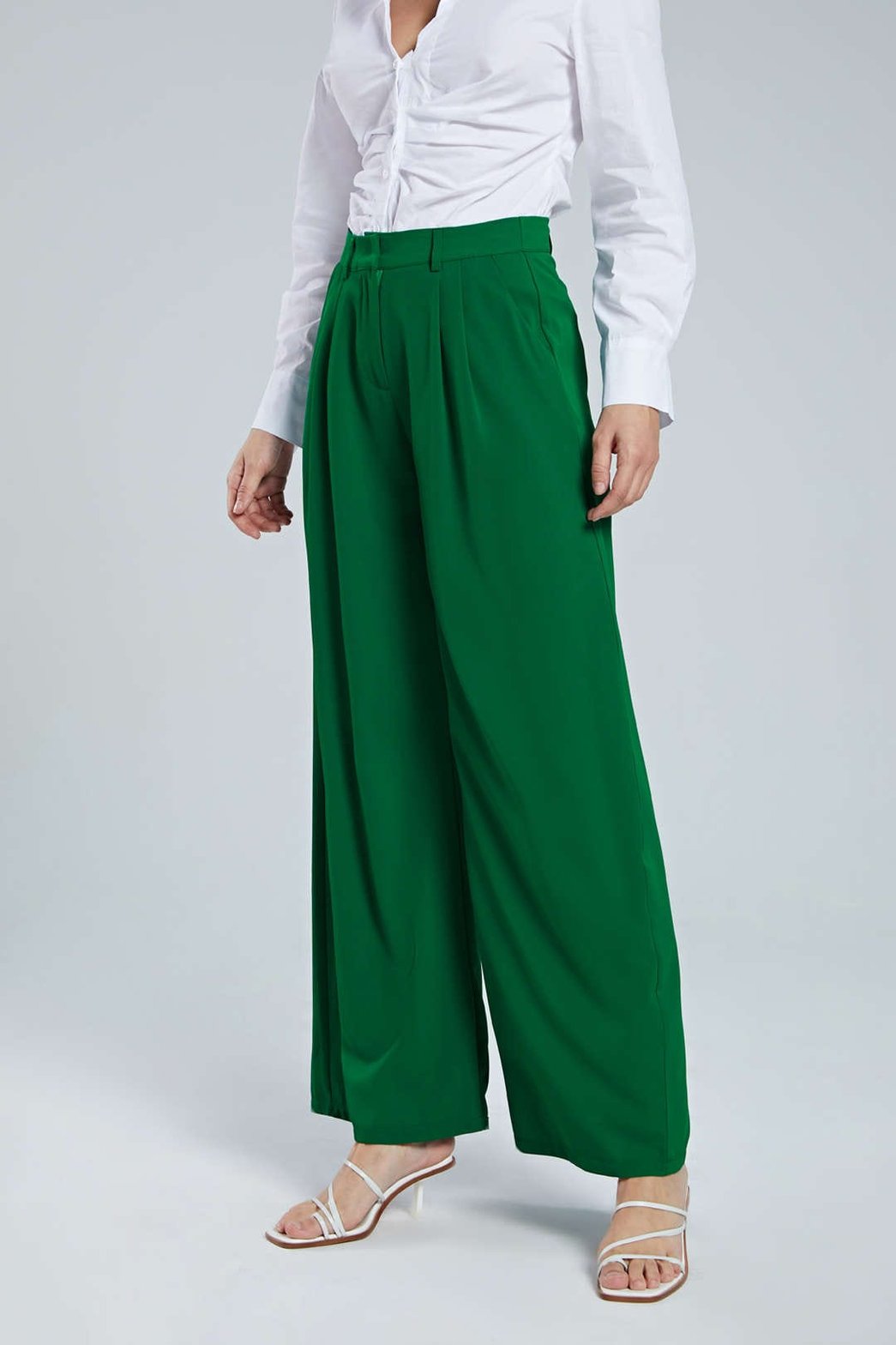 Pantalon large vert contemporain rivière