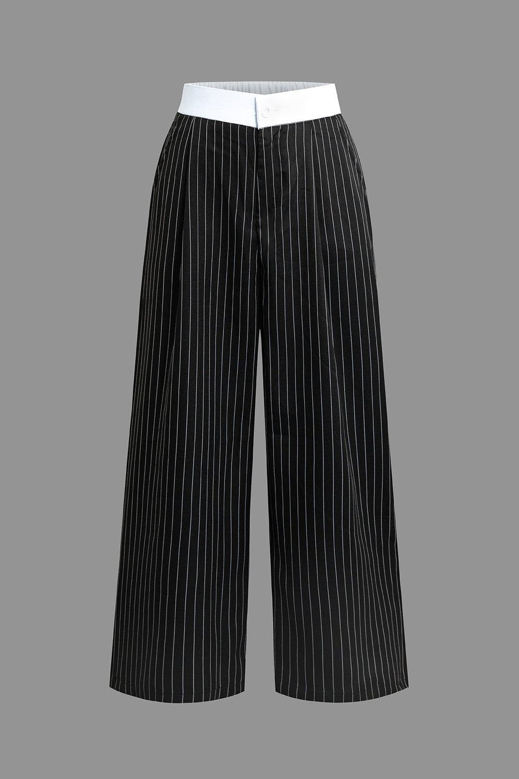 Pantalon rayé à taille haute étoile