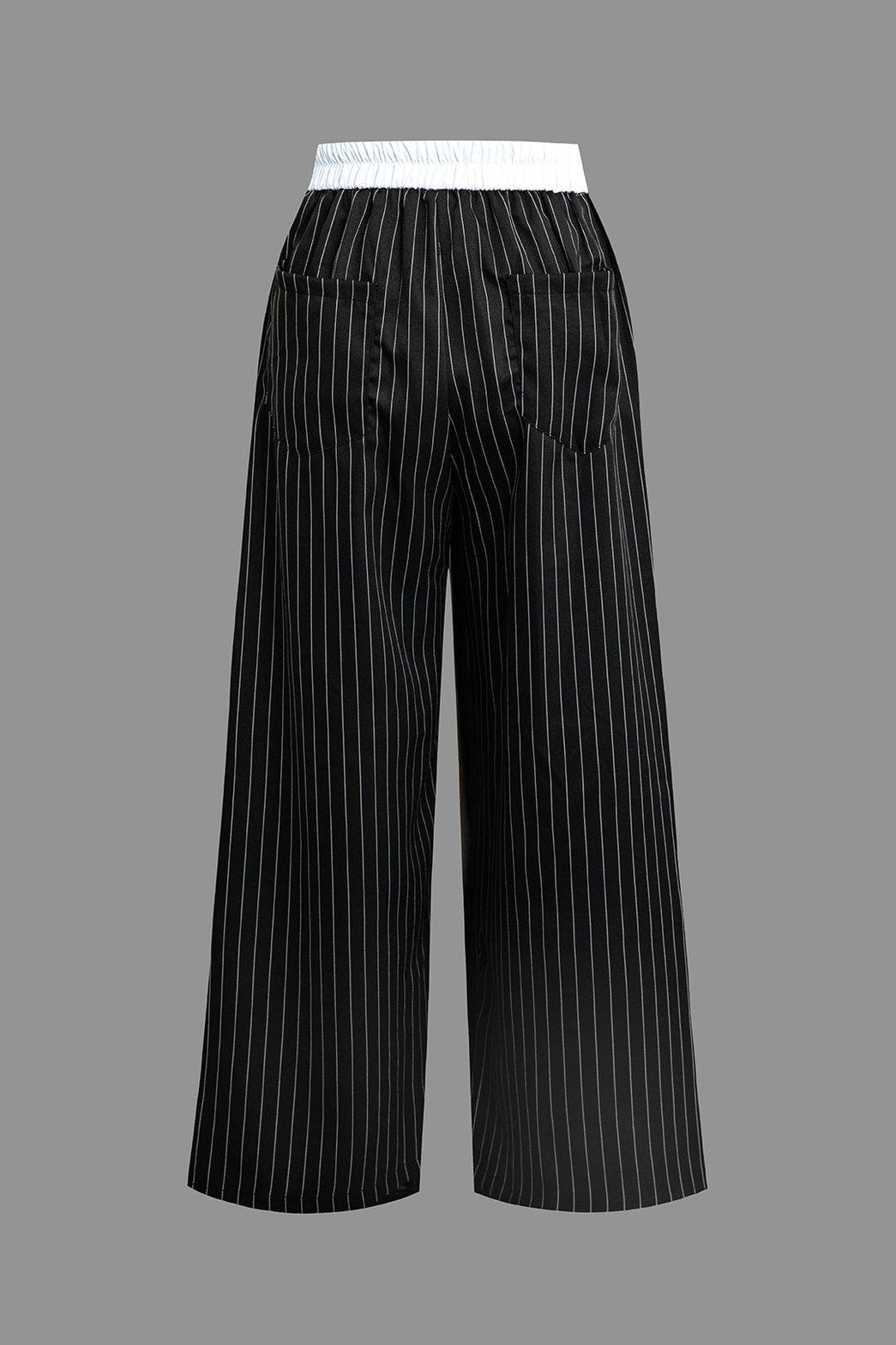 Pantalon coupe large rayé lune