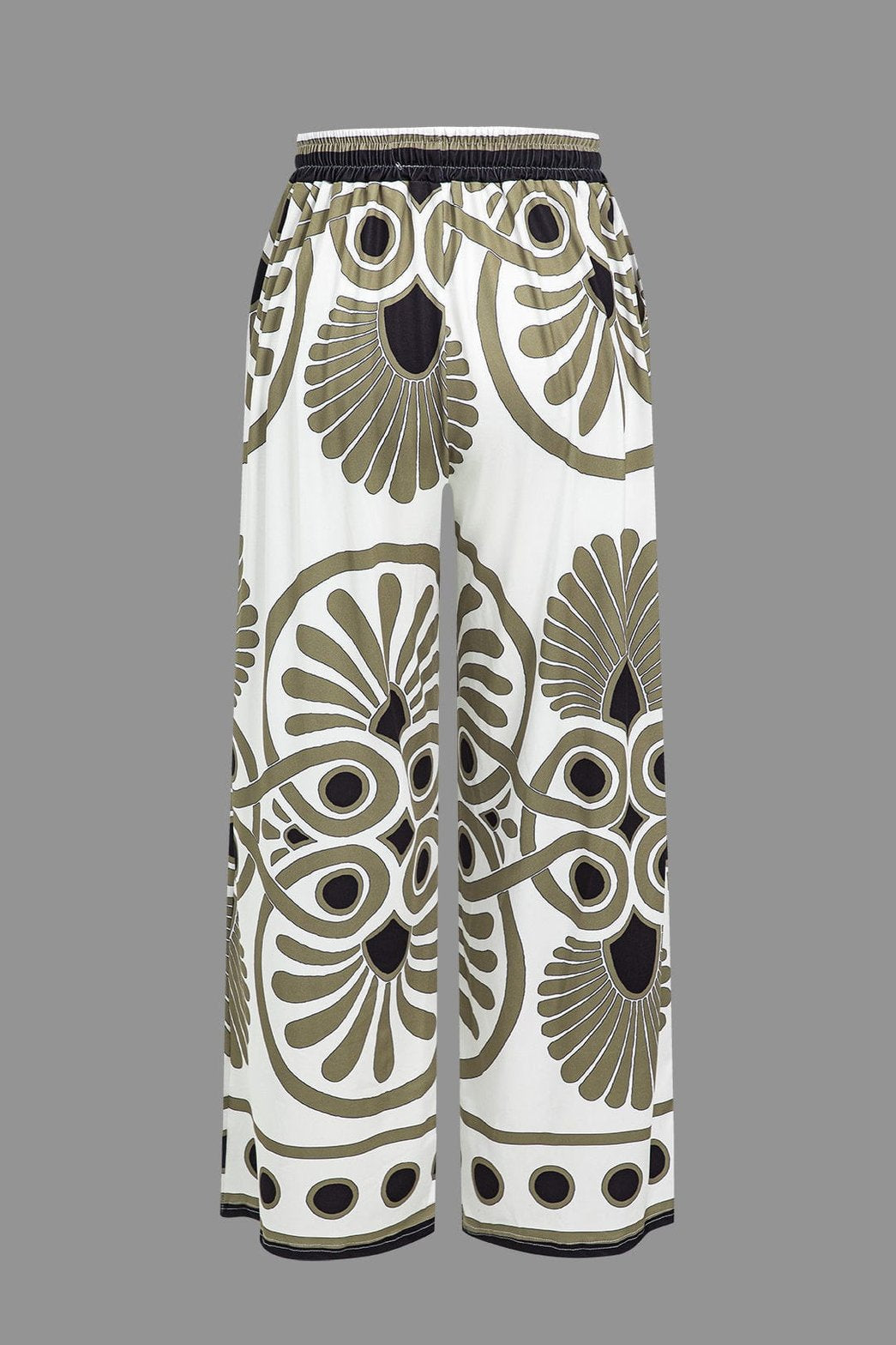 Pantalon large satiné vert cristal