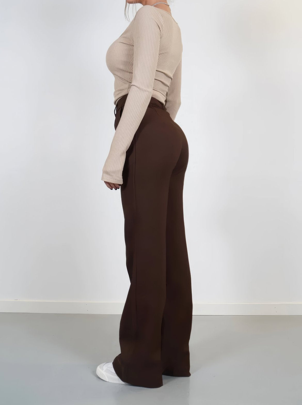Pantalon Large Taille Haute Élégant