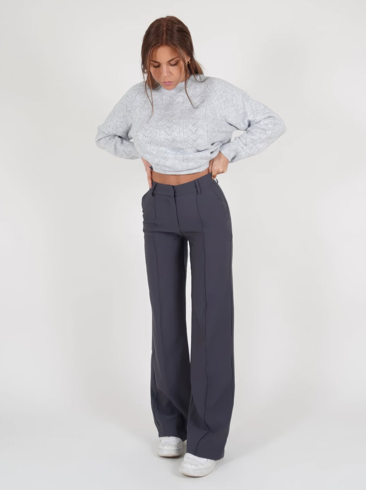 Pantalon Large Taille Haute Élégant