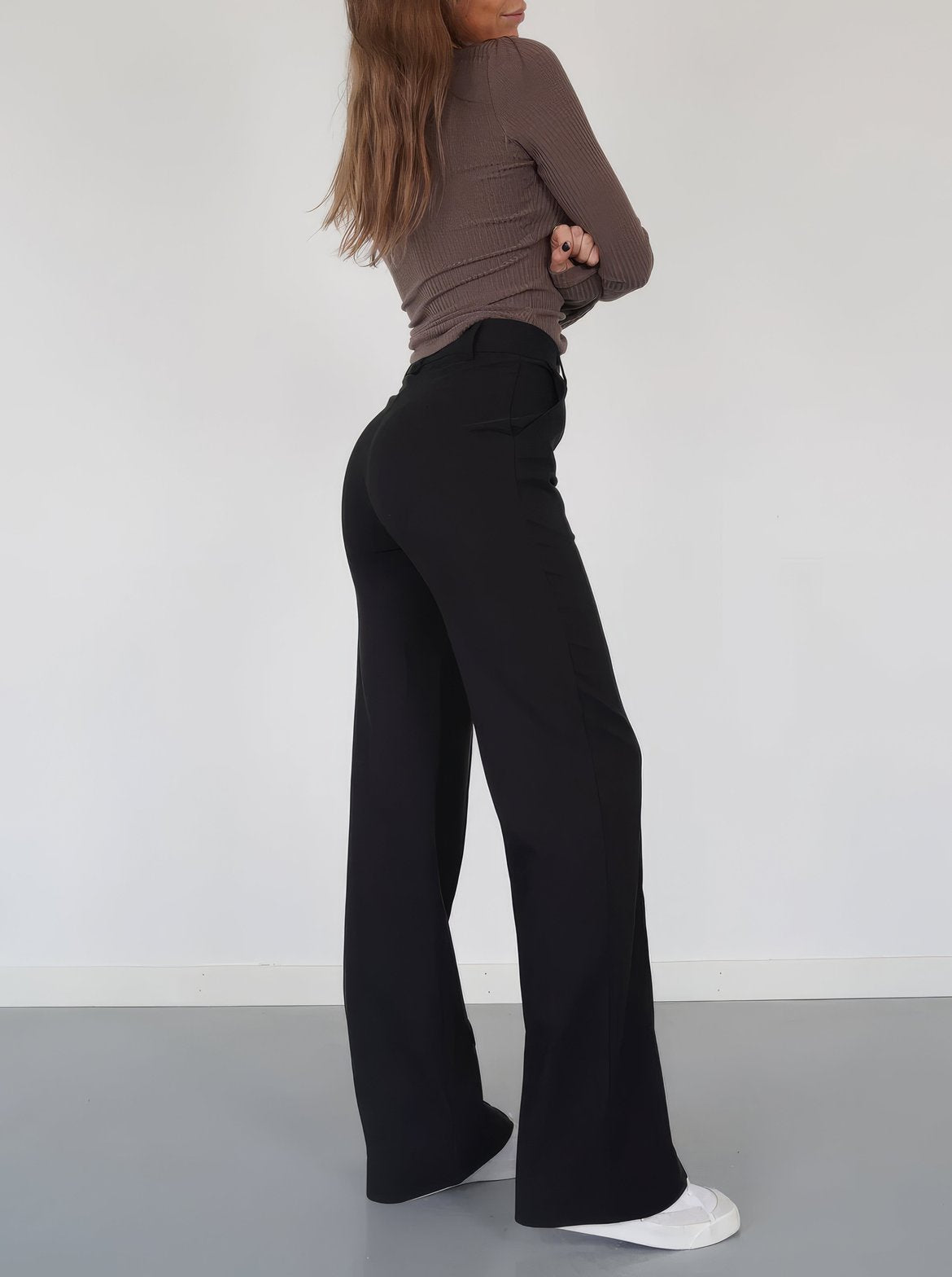 Pantalon palazzo élégant femme lune
