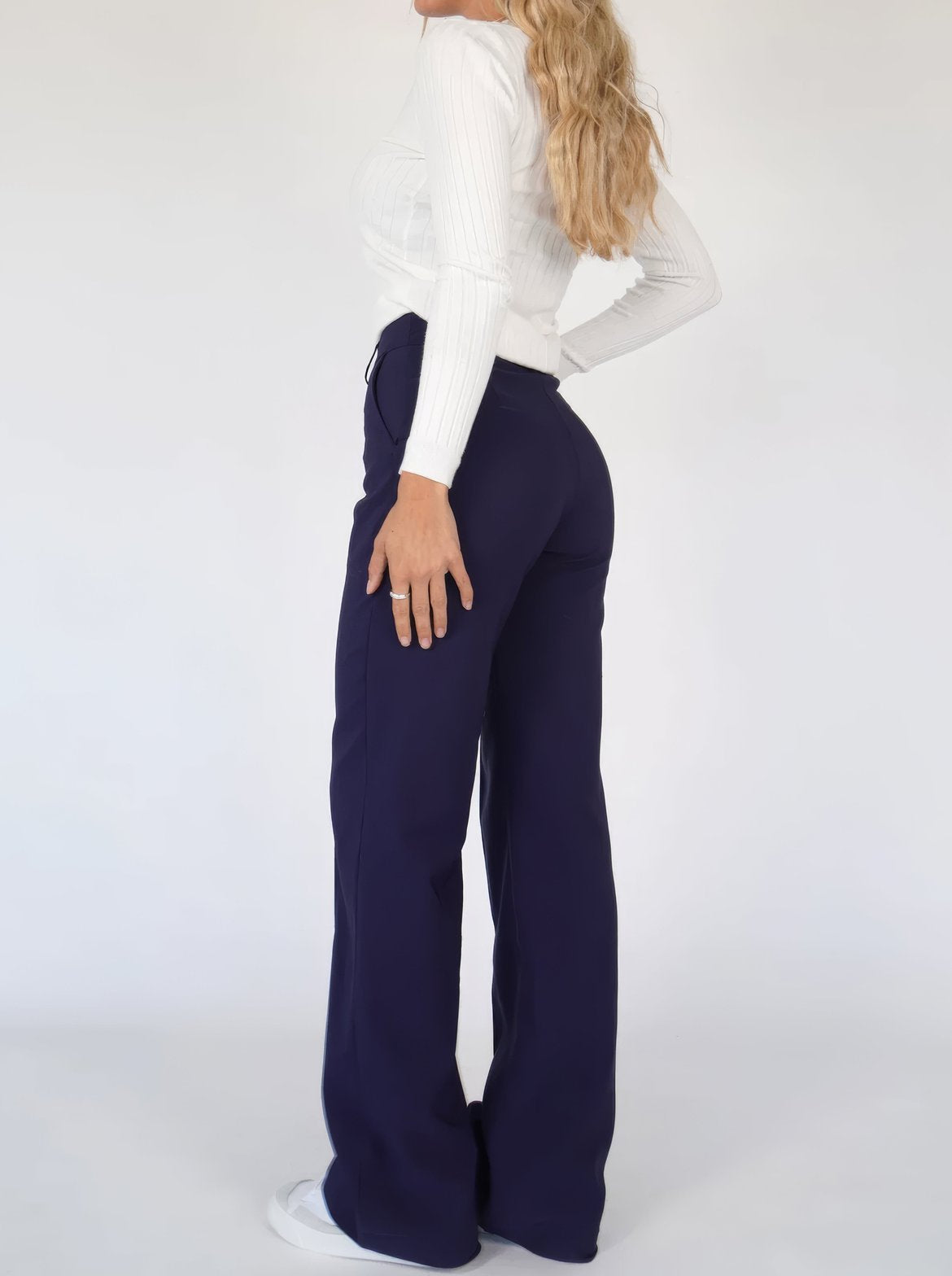 Pantalon Large Taille Haute Élégant