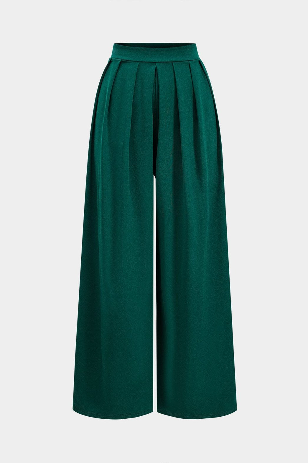 Pantalon palazzo vert émeraude plissé élégant serein