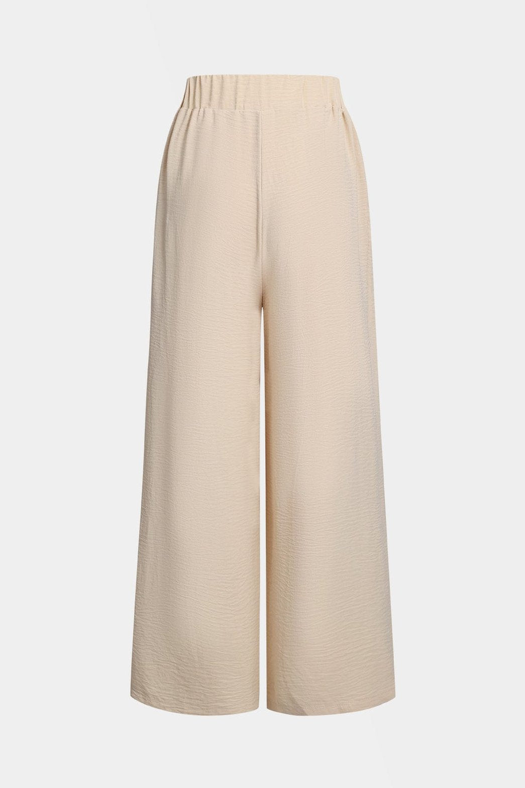 Pantalon palazzo beige fluide vue de côté harmonie