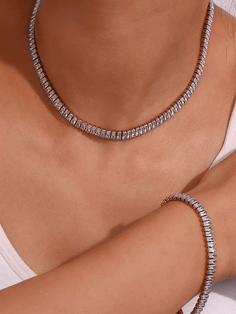 Parure tennis cristal élégante radieux