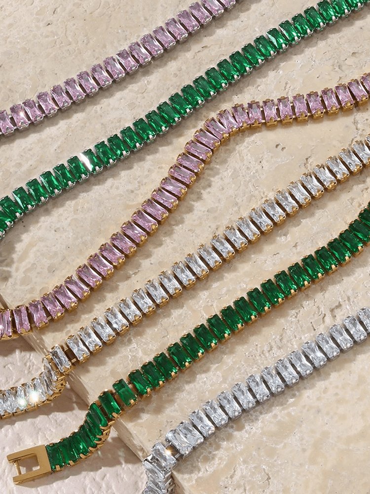 Bijoux tennis verts brillants sublime