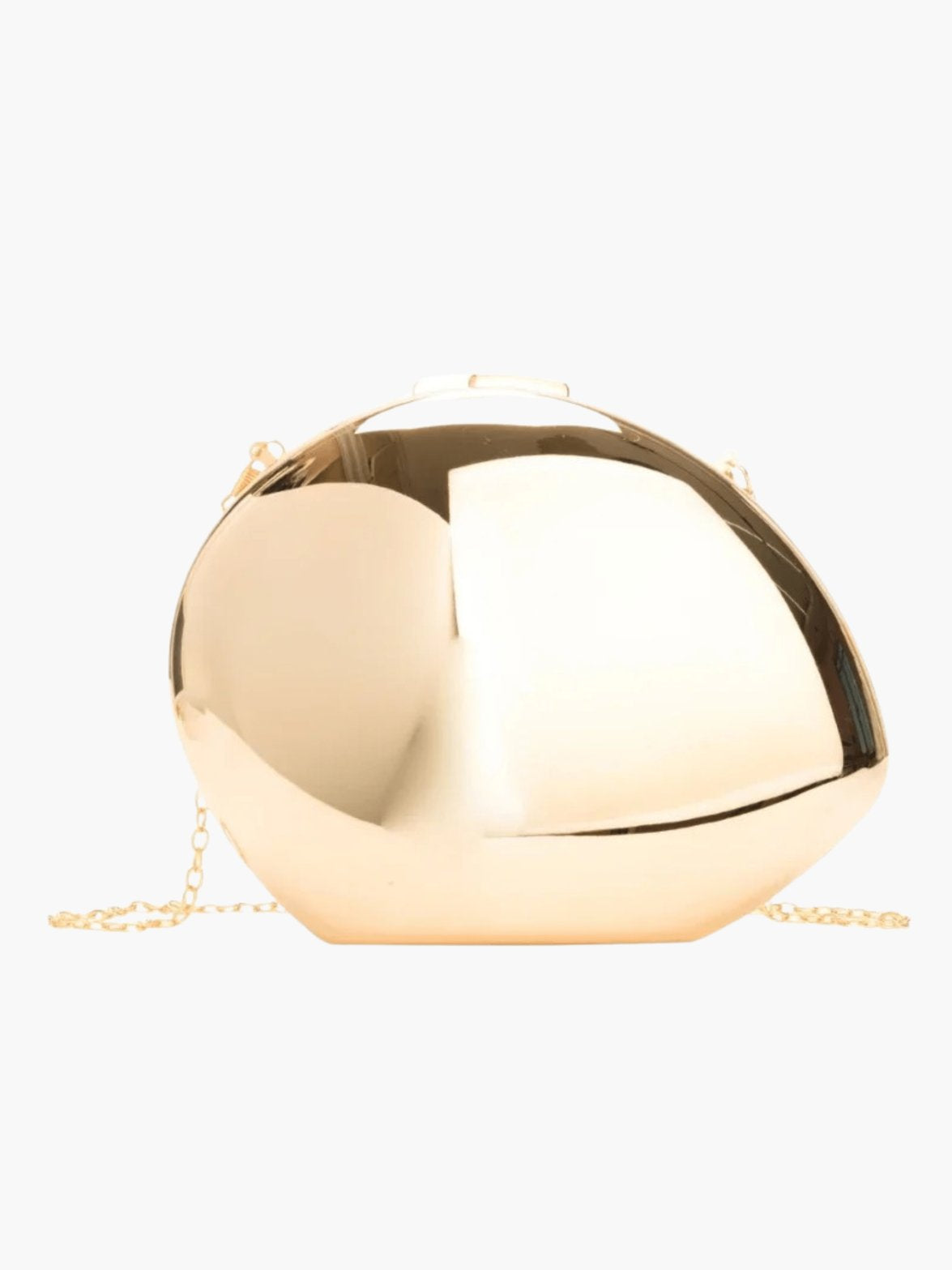 Pochette géométrique dorée vue de face soleil